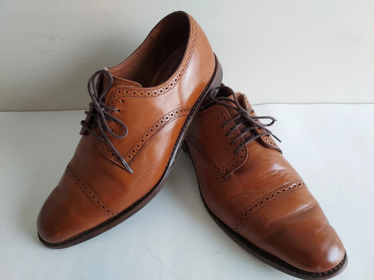 ALLEN EDMONDS YORKTOWN MENS CHESTNUT LEATHER CAP TOE OXFORD