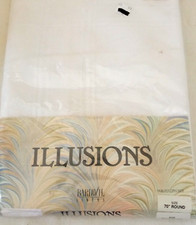 Bardwil Illusions Stain Release White Tablecloth 70" Round Scotchgard 400