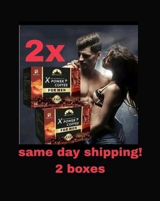 (2) X Power Coffee for Men (2 Boxes - 32 Count) Maca Stamina Ginseng Energy 