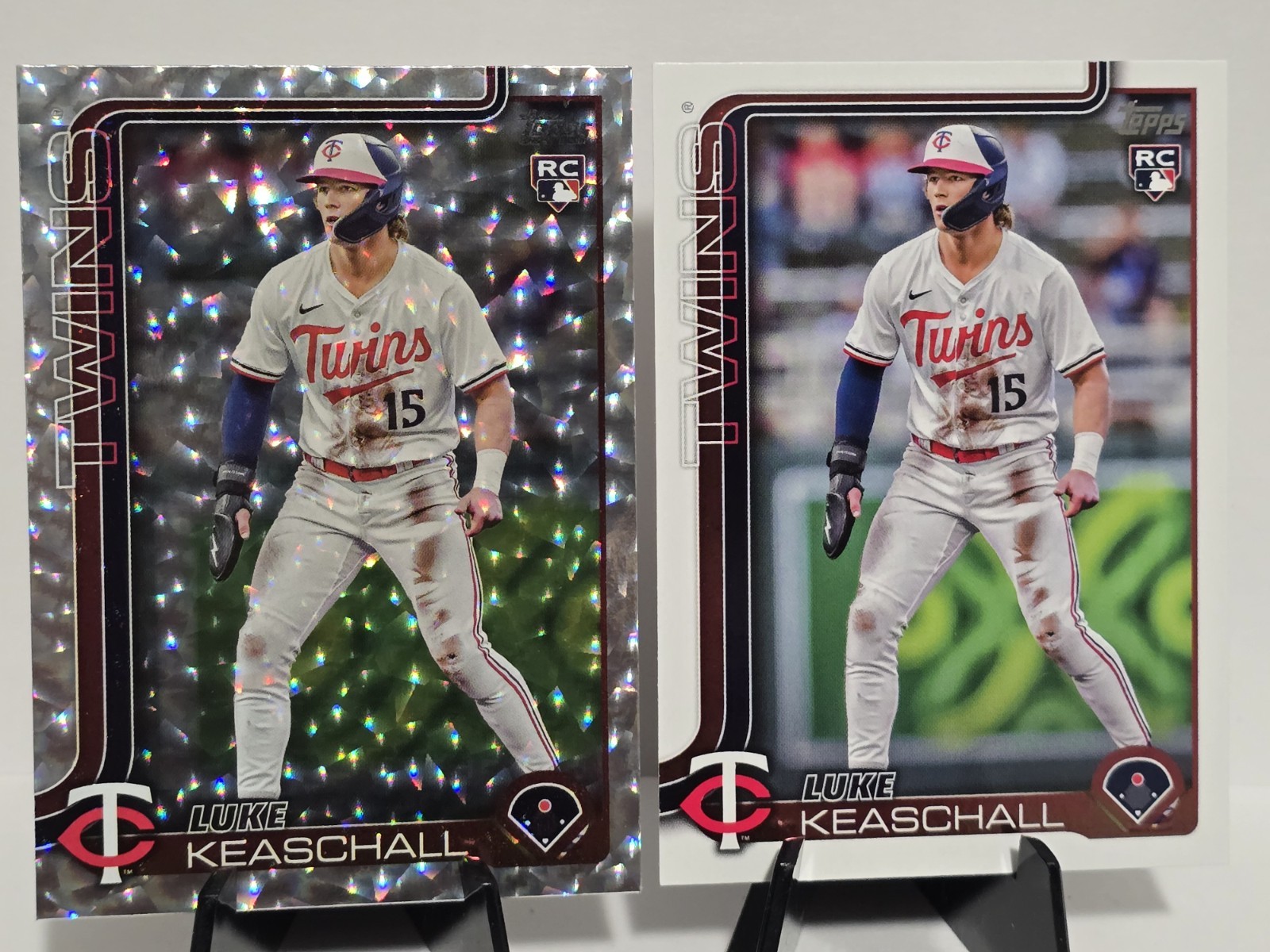 Luke Keaschall 2025 Topps Update Silver Crackle Foil #US16 + Base Card Twins