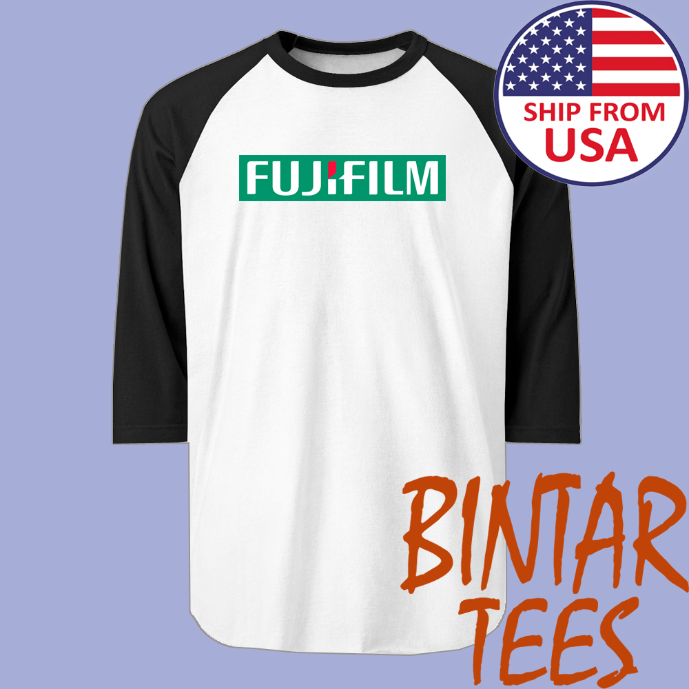 FUJIFILM Camera Men's Raglan White Black Size S to 2XL | eBay