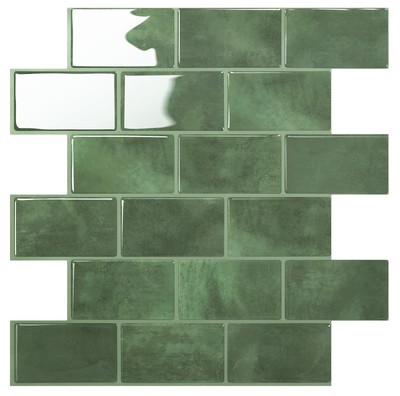 STICKGOO Peel and Stick Backsplash Subway Tiles, 10 Sheets of 12'' x 12'' - 3D ...