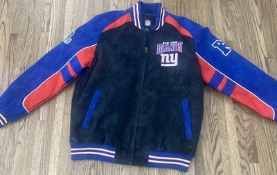 New York GIANTS G-III Apparel Suede Varsity NFL Jacket Black Bomber Size XL NWT