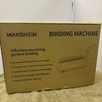 Heavy-Duty Comb Binding Machine - 21-Hole, 450 Sheets Capacity, Punch 12, 100