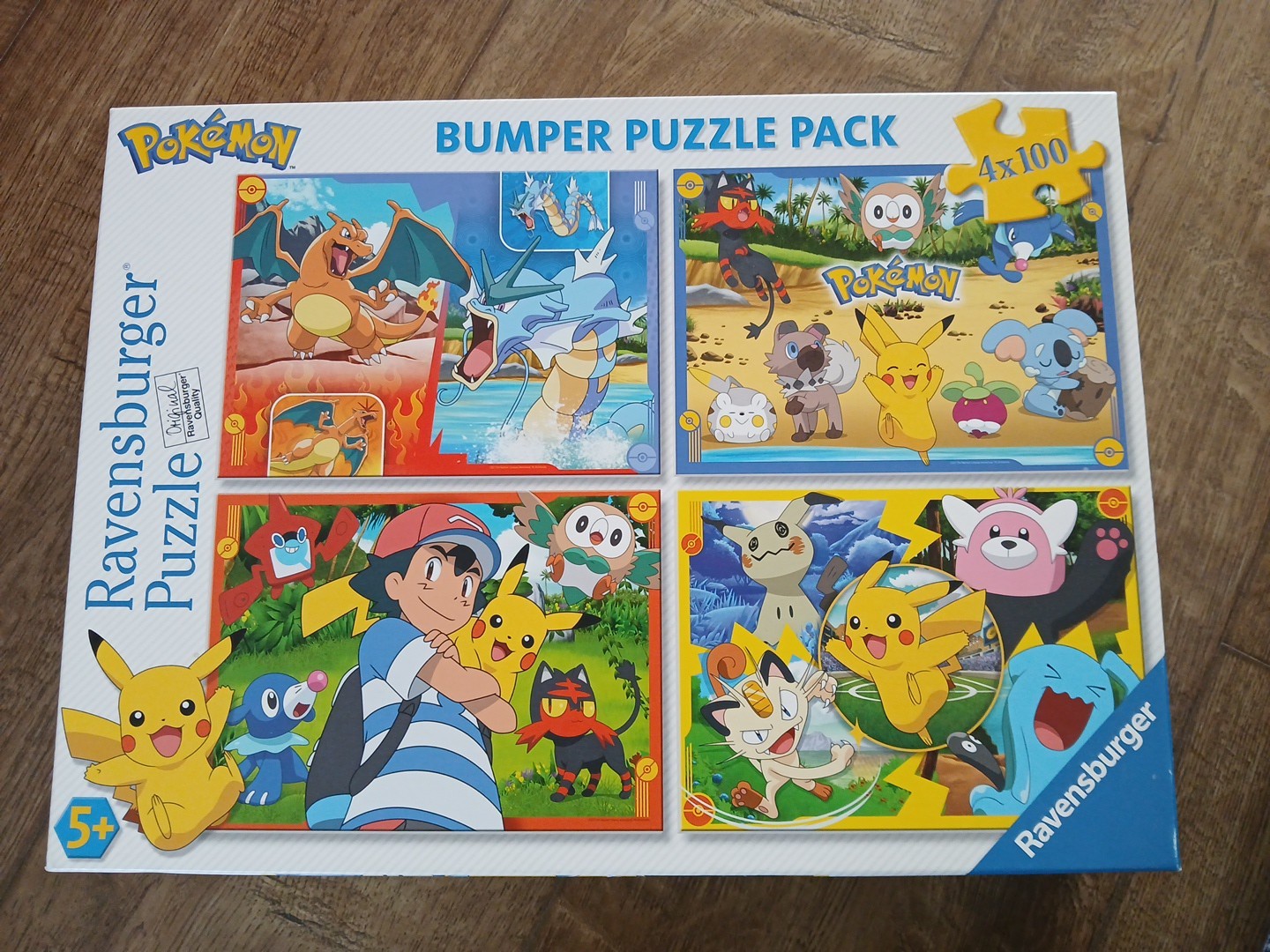 Ravensburger Pokemon Bumper Puzzle Pack 4x 100 Piece Jigsaw Puzzles VGC