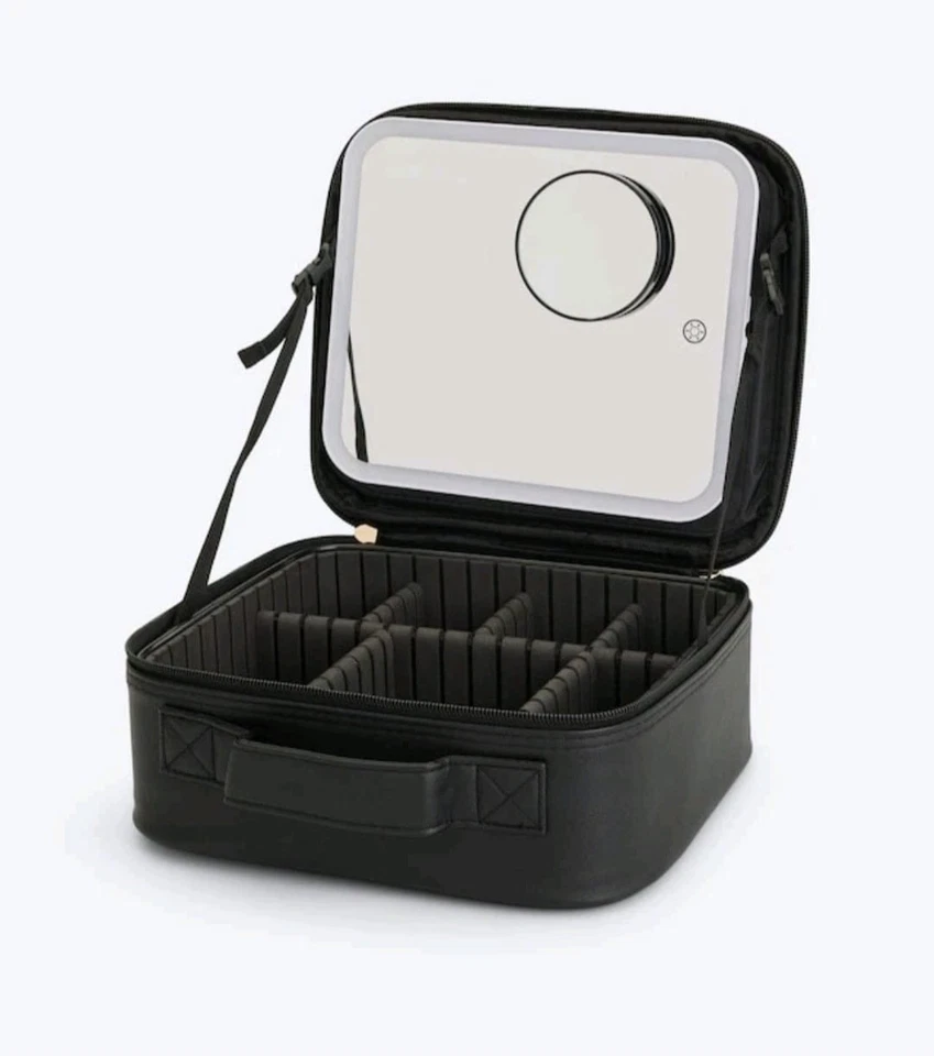 Kosmetiktasche mit Spiegel, Schminktasche, Kosmetikkoffer mit Spiegel LED Licht - Bild 2 von 4