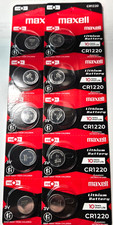 10 PIECE CR1220 MAXELL 3V LITH. MADE IN JAPAN EXP 2035 DL1220 FREE SHIP TRAK