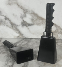 2 Pack 9-inch Metal Cowbells Used Sporting Events Percussion Noise Makers Black
