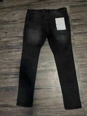 Purple Brand Slim Fit Distressed Black Denim Jeans Men's Regular