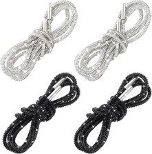 2 Pairs Glitter Rope Rhinestone Rope Shoe Strings Bling Crystal Drawstring Cords