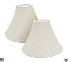 Aspen Creative 38003-2 Set of 2 Cream Bell Shape Spider Lamp Shades - 16" Wide