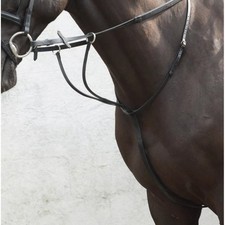 Mackey Running Martingale Black Leather Full Size Adjustable Girth/Neck Straps B