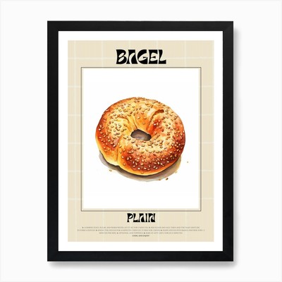 Plain Bagel 2 Kunstdruck gerahmt Wandbild Poster Leinwanddruck Bild