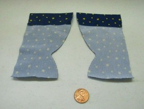 Lego Duplo BLUE CURTAINS w/ STARS PAIR REPLACEMENT from CIRCUS CARNIVAL SET 5593
