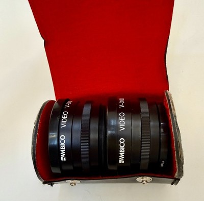 Vintage Ambico Video V-3100 Lens Set Wide Angle & Telephoto With Black Case