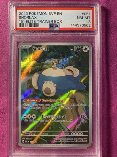 2023 POKEMON SVP EN-SV BLACK STAR PROMO 151 ELITE TRAINER BOX #051 SNORLAX PSA 8