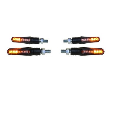 4x LED Mini Blinker Set TIGER getönt schwarz M8