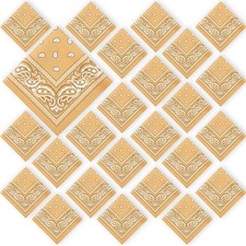 24 PCS Bandanas Bulk 21.25x21.25 Inch Large Headband Paisley Polyester