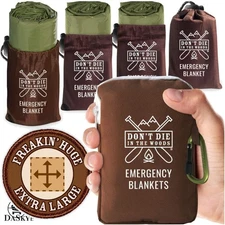 Extra Large Mylar Emergency Blankets [4-Pack] - Waterproof & Thermal-Reflecting