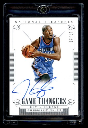 2013-14 Panini National Treasures Game Changers Kevin Durant On Card Auto 7/25