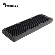 FREEZEMOD 360mm Computer Water-cooled Copper Radiator Row 14 Flat Tubes Black