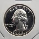 1963  Proof  Cameo Washington Quarter  (Q81) Please Note Shipping