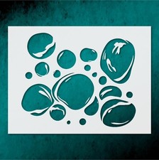Abstract Pebble Shapes Composition Wall Art Reusable Stencil - StencilAir