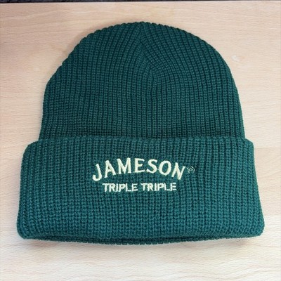 Jameson Whiskey Triple Triple Beanie Green White Embroidered Letters. NWOT