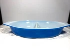 Vintage Pyrex Casserole Dish Divided Royal Blue 1 .5 QT c1961 No Lid