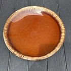 Hull Brown Drip Glaze Dinner Plate 10.5” Made in USA Oven Proof Vintage