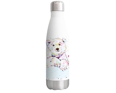 Eisbär Tiere Aquarell Flasche doppelwandig Edelstahl 500ml