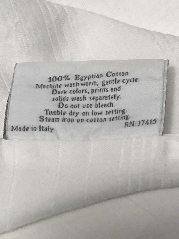 "Sábana plana SFERRA King punto en el dobladillo rayas blanco algodón egipcio satinado 98x114""" Foto 4 de 4