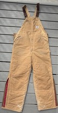Carhartt R02 Bib Overalls Mens 40x32 Brown Duck Made in USA Vintage Workwear