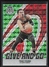 2023-24 Panini Mosaic #10 Trae Young Give and Go Mosaic Green Atlanta Hawks