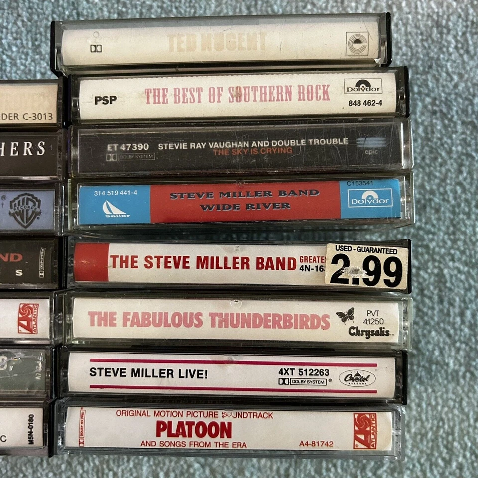 Cassette Tape Lot Steve Miller Dire Straits Doobie Brothers Stevie Ray Vaughn - Image 2 of 4