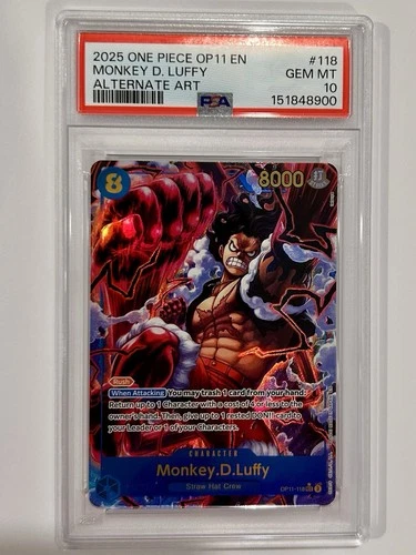2025 One Piece Monkey.D.Luffy Secret Rare Alt Art Alternative #OP11-118 PSA 10