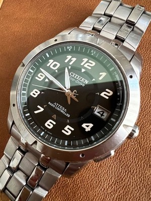 Citizen Attesa Eco-Drive Radio Solar Titanium Mens Watch wrist 16cm/6.3in