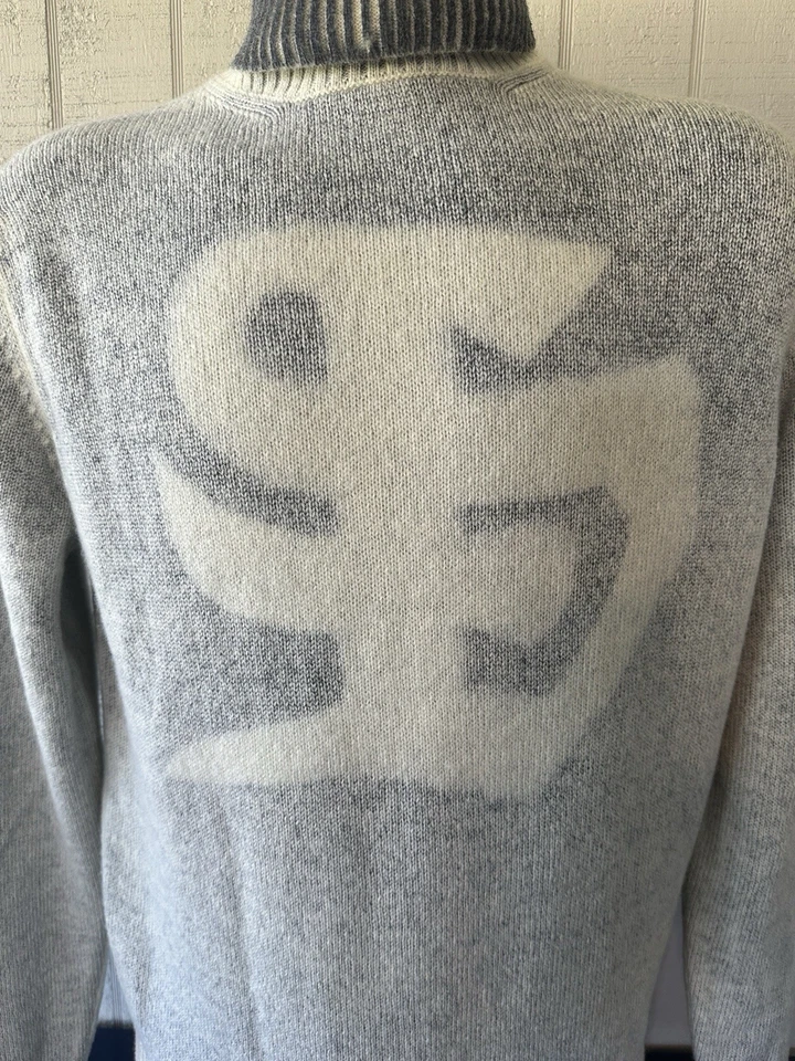 Suéter SISLEY Mezcla Lana Logo Cuello Alto Unisex Talla L Italia Gris Foto 2 de 4