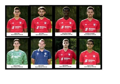 Autograph Card Lot Bayern Munich Amateurs 2019-20 with 34 Cards