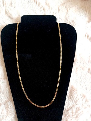 Sterling Silber Gelbgold vergoldet flache Seemann Kette gemarkt Italien 925