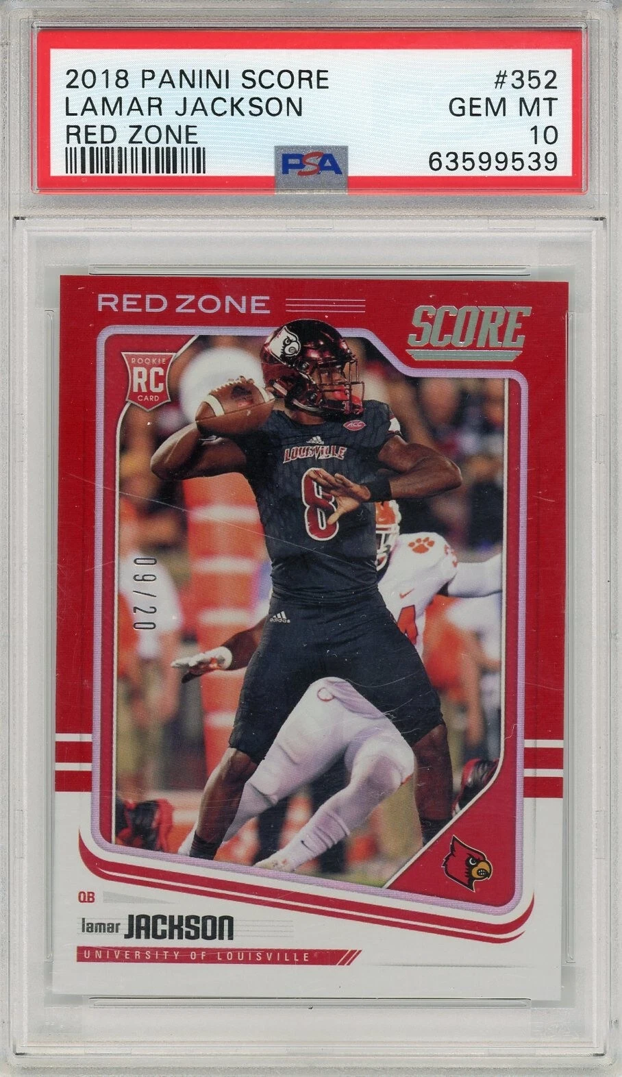 Lamar Jackson Panini Score #352 Red Zone