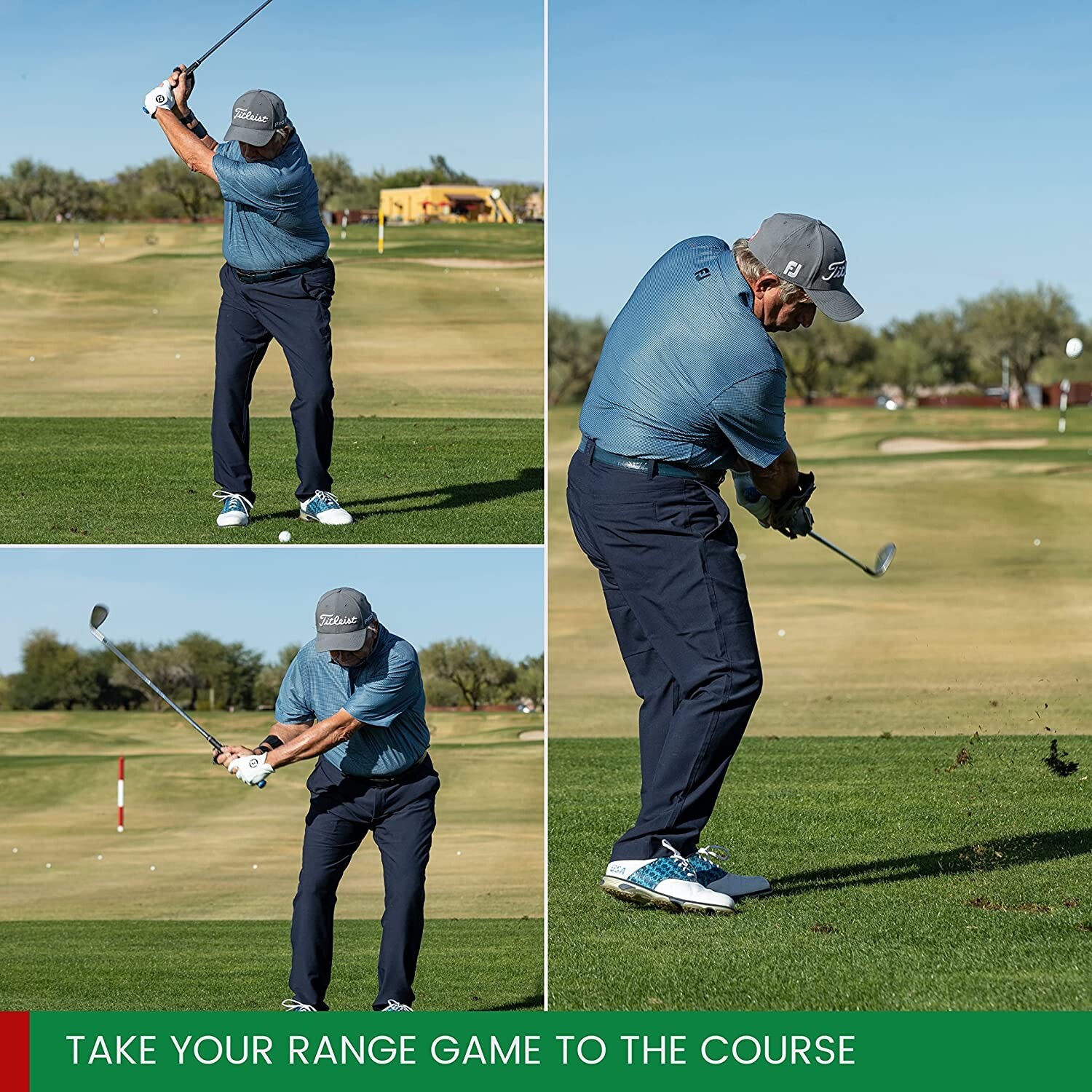 Swing Precision Trainer Blau - Kompakter Golf Schwungtrainer Für Anfänger