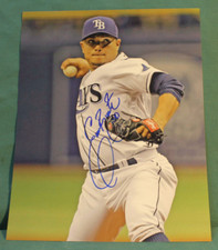 ERASMO RAMIREZ  2015-2017, 2023  TAMPA BAY RAYS   SIGNED BASEBALL PHOTO