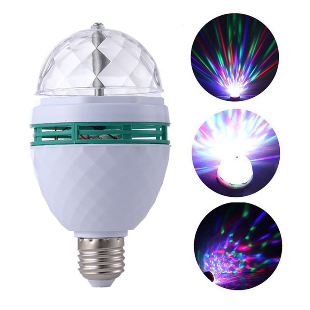 Stage Flash Light Rotatable Party Bulb Magic Crystal Ball Lamp RGB Rotating LED