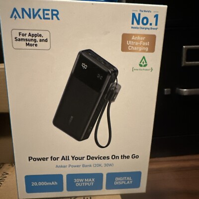 ANKER A1384 Pocket-Sized Power Boost 20,000 mAh 30 W Max Output Digital Display