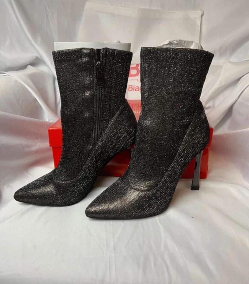 Stivali con tacco Laura Biagiotti, Tg. 37, colore bronzo Lamè, nuove Foto 2 de 4