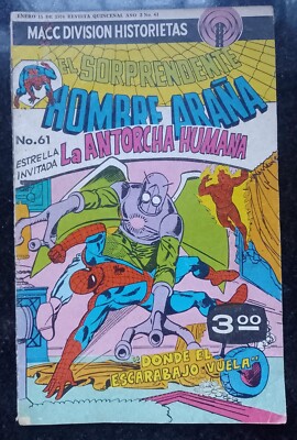 El Sorprendente Hombre Araña  # 61 La Antorcha Humana Macc División 1976 Cómic 