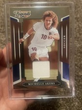 2008 DONRUSS LEGENDS MICHELLE AKERS SOCCER CARD #33 JERSEY BLUE PARALLEL 46 /250