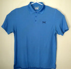Vintage Under Armor NEW Original 90s Blue Embroidered Polo Golf Shirt Size Large