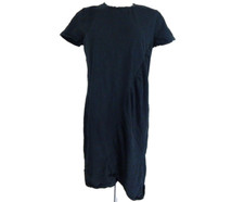 T. la Anthropologie Women's Medium Tee Dress Mini Ruched Short Sleeve Black